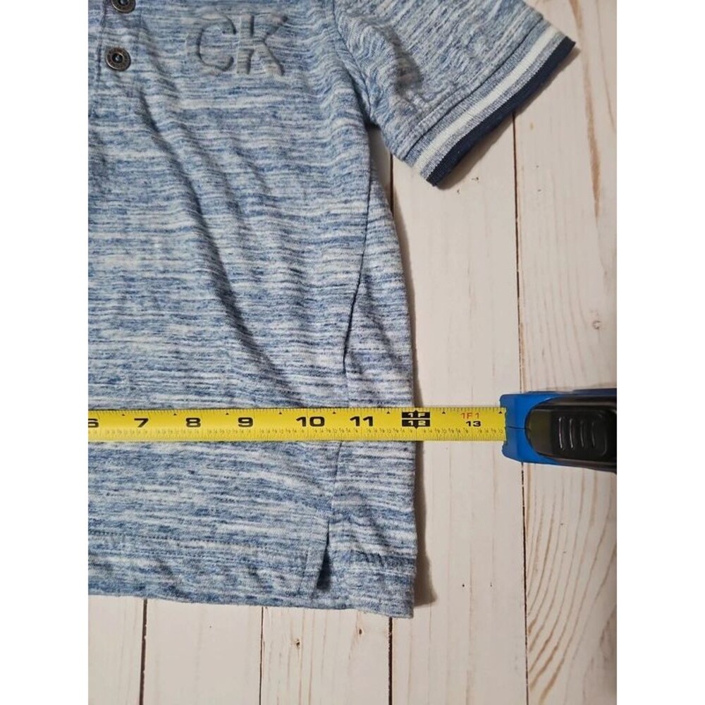 Calvin Klein Jeans Boys 3T Blue Marled Polo Shirt Short Sleeve Collared - Picture 8 of 8